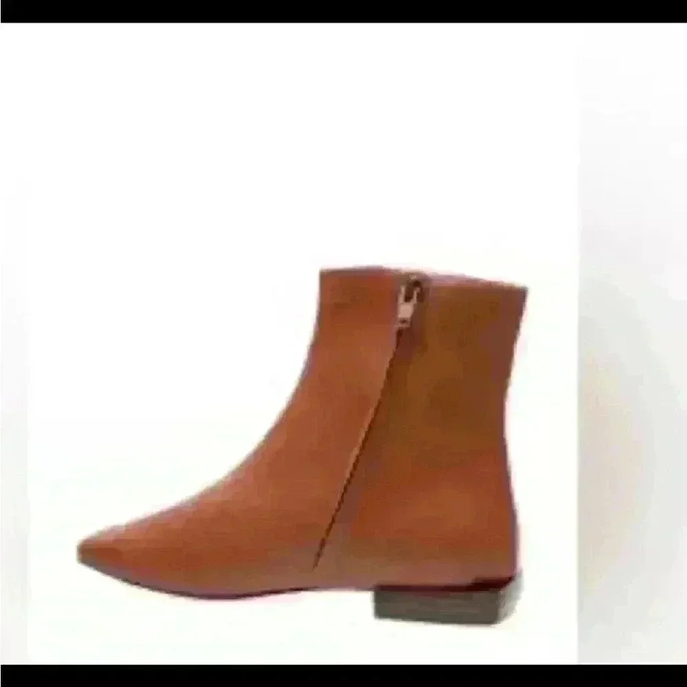 Linea PAOLO Rad ankle boots booties shoes Cognac Womens Size 4.5 New Without Box - Picture 2 of 3